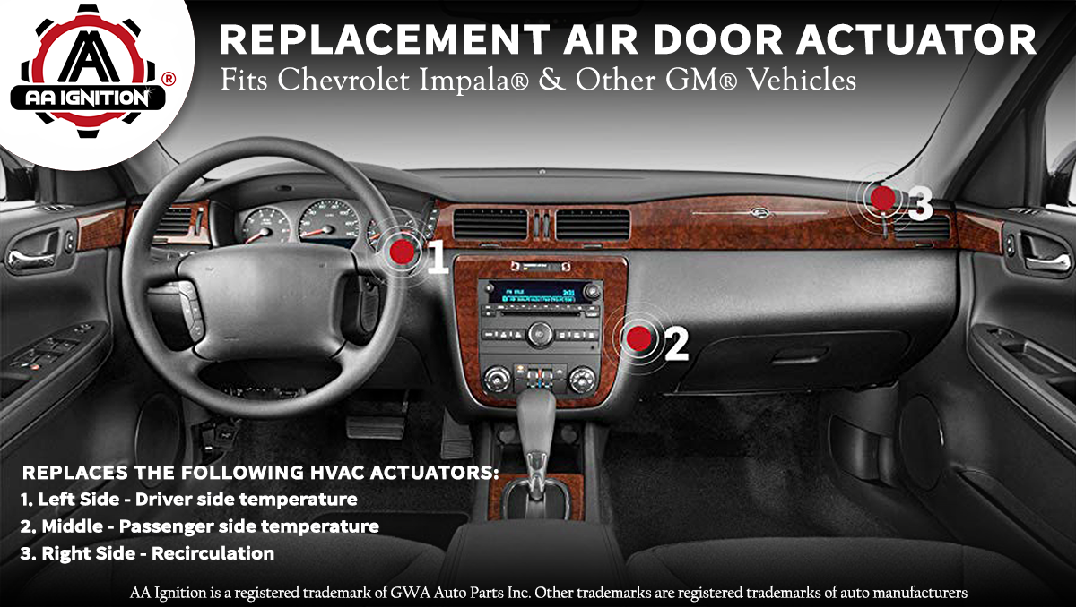 Heater Temperature Blend Door Actuator HVAC Air Door Actuator 1573517 15844096 22754988 52409974 604-108 15-74122 Replace Replacement for Buick Allure Chevy Corvette Impala Malibu Pontiac Grand Prix 