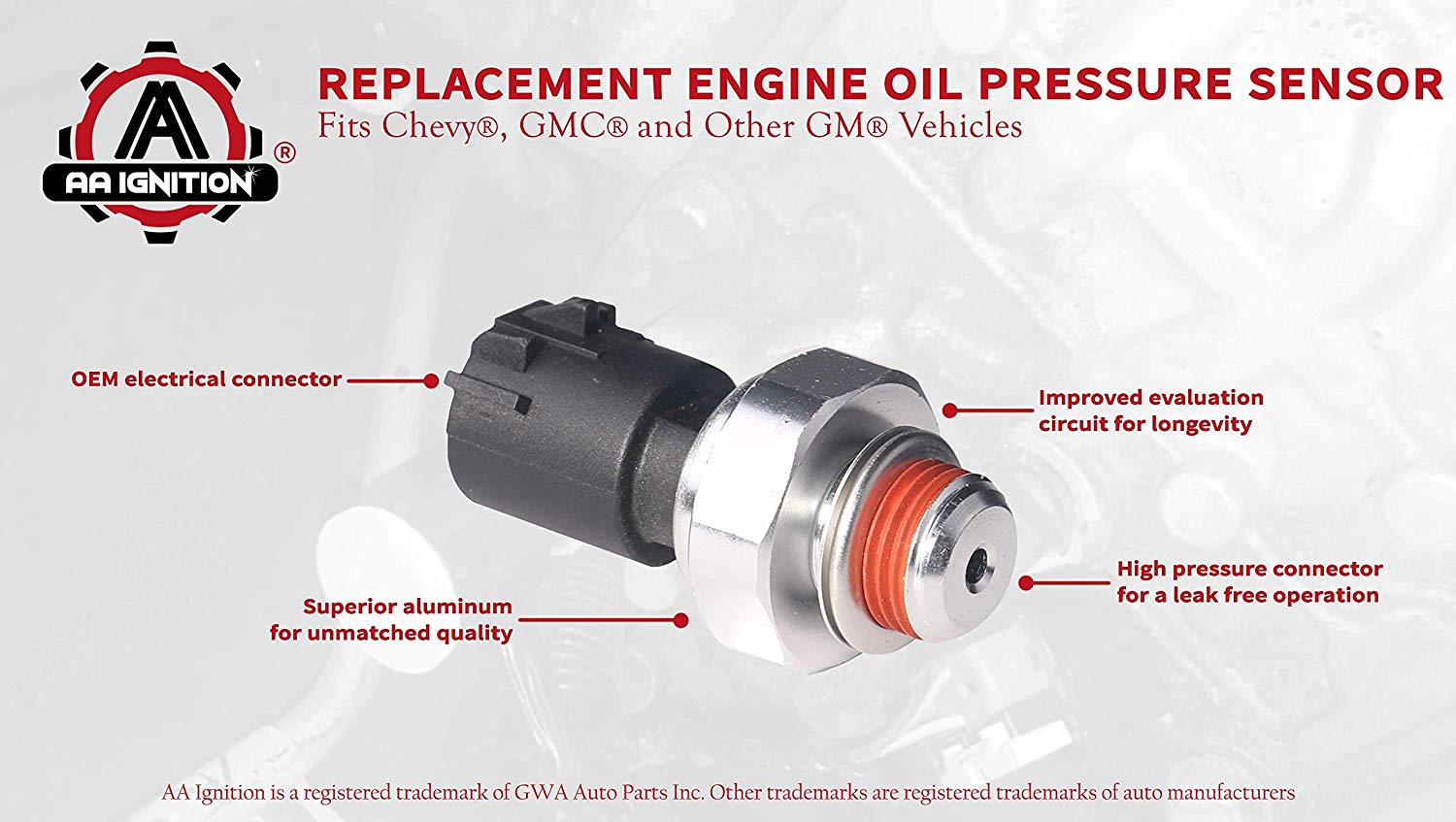 Compatible with 2009-2014 Chevy Silverado 1500 V8 Engine Oil Pressure Sensor 